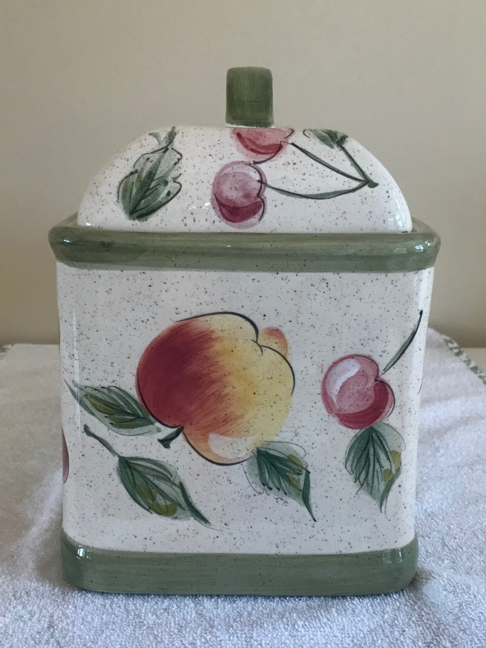 GRANDMACORE 🔥 TUSCAN COUNTRY COZY VINTAGE KITCHEN FRUIT CERAMIC BREAD BOX - Picture 6 of 14